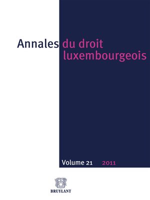 cover image of Annales du droit luxembourgeois